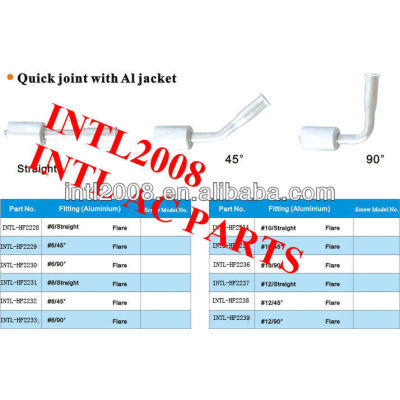 #12 90 degree flare beadlock hose fitting /connector/coupling with quIick joint with AL jacket cap