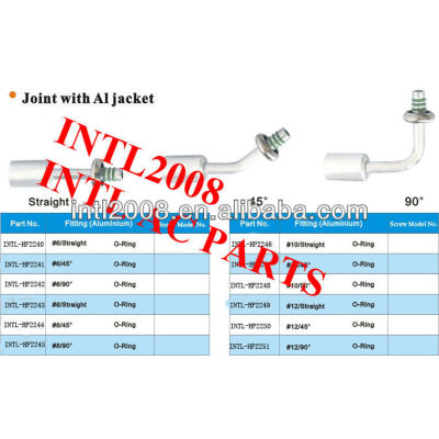 #6 45 degree auto air conditioning hose connector beadlock hose fitting universal