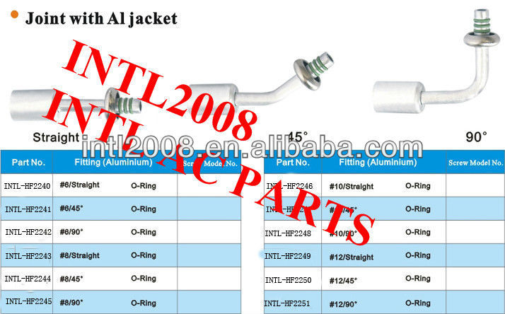 #8 straight Oring beadlock hose fitting /connector/coupling with with AL jacket cap for wholesale and retail