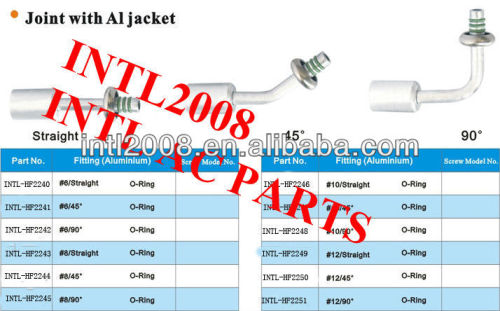 #12 45 degree Oring beadlock hose fitting /connector/coupling with with AL jacket cap