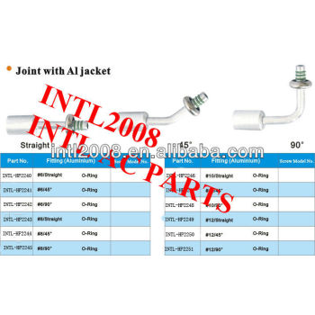 #12 90 degree Oring beadlock hose fitting /connector/coupling with AL jacket cap