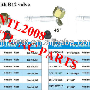 female flare barb hose fitting /connector/coupling with Al joint R12 high and low pressure value