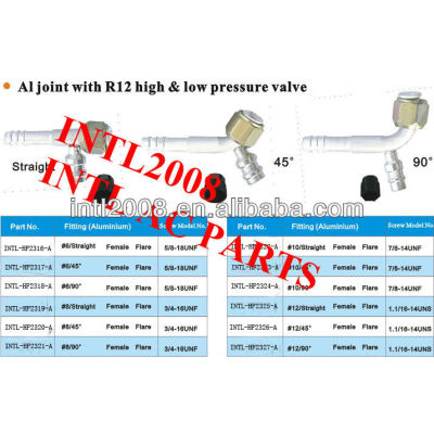 #8 180 degree universal Auto air conditioning hose fitting