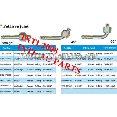 INTL-HF3008 female O-ring barb hose fitting /connector/coupling with full iron joint