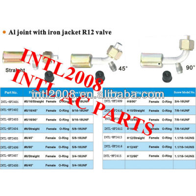 female Oring beadlock hose fitting /connector/coupling with Al joint Iron Jacket R12 value