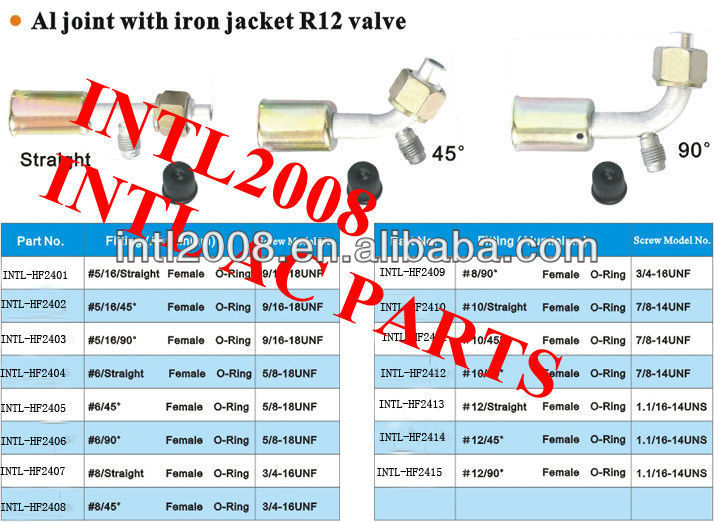 female Oring beadlock hose fitting /connector/coupling with Al joint Iron Jacket R12 value for wholesale and retail