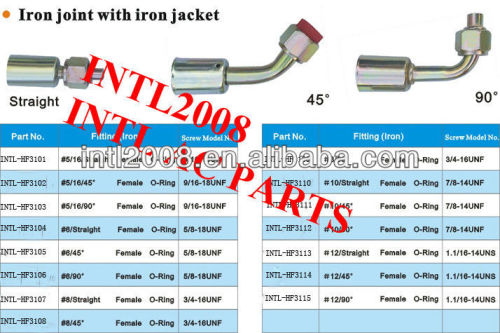female O-ring barb hose fitting /connector/coupling with Al joint and Iron Jacket