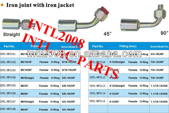female O-ring beadlock hose fitting /connector/coupling with Al joint and Iron Jacket for wholesale and retail