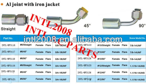 female flare beadlock hose fitting /connector/coupling with Al joint and Iron Jacket