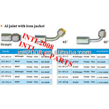 female flare beadlock hose fitting /connector/coupling with Al joint and Iron Jacket