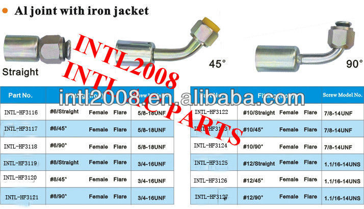 female flare beadlock hose fitting /connector/coupling with Al joint and Iron Jacket for wholesale and retail