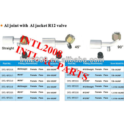 female flare beadlock hose fitting /connector/coupling with Al joint AL Jacket R12 high and low pressure value