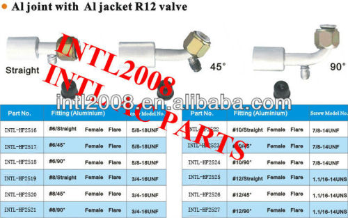 Flare fêmea beadlock mangueira montagem/conector/acoplamento com al al junta jaqueta r12 de alta e baixa pressão de valor