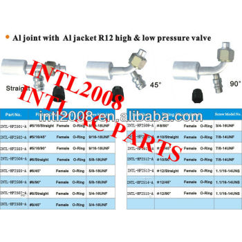 INTL-HF2502-A female oring beadlock hose fitting /connector/coupling with Al joint AL Jacket R12 high and low pressure value