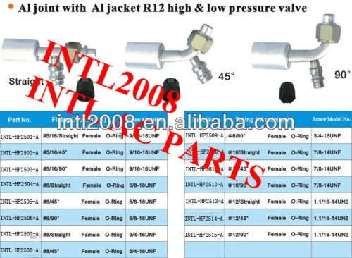 China universal aluminum auto air conditioning beadlock hose fitting