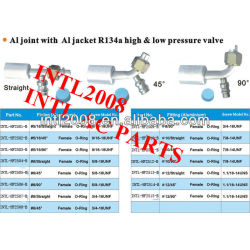 female O-ring beadlock hose fitting /connector/coupling with Al joint AL Jacket R134a high and low pressure value