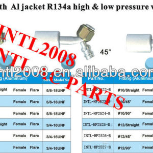 Flare fêmea beadlock mangueira montagem/conector/acoplamento com al al junta jaqueta r134a alta e baixa pressão de valor