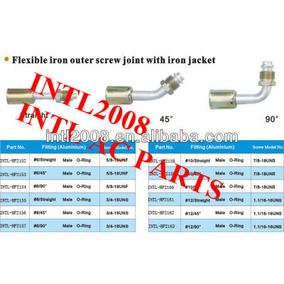#6 45degree male Oring R12 beadlock hose fitting /quick joint /connector/coupling with iron jacket cap