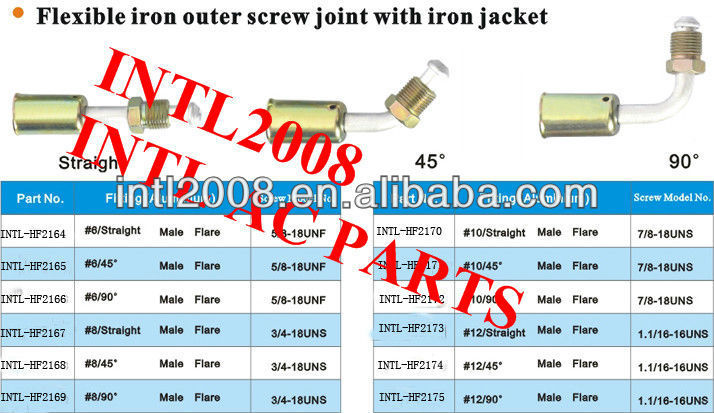 #8 90degree male flare beadlock hose fitting /quick joint /connector/coupling with iron jacket cap for wholesale and retail