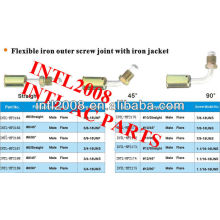 #8 straight male flare beadlock hose fitting /quick joint /connector/coupling with iron jacket cap