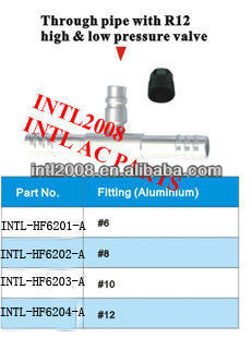auto air condition through pipe /pipe hose fitting with R12 high and low pressure Valve for wholesale and retail