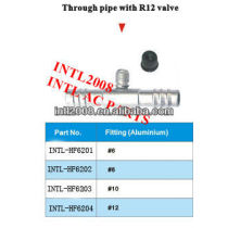 auto air condition through pipe hose fitting with R12 Valve