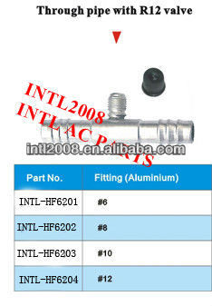 auto air condition through pipe hose fitting with R12 Valve