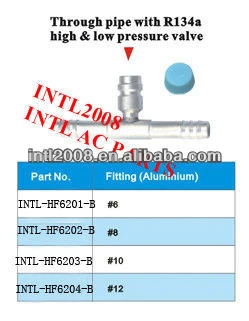 auto air condition fitting ac pipe fitting through pipe hose fit with R134a high and low pressure Valve for wholesale and retail