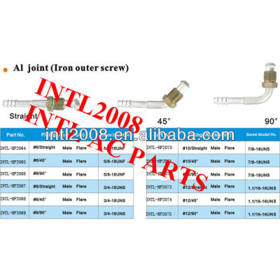 Auto air conditioning hose fitting hose barb fitting hose connecter Aluminum #12 90 degree male flare