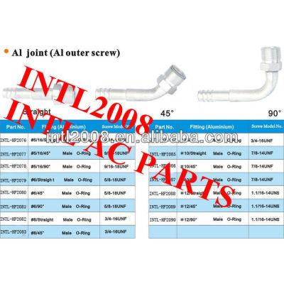 auto air conditioning hose fitting hose barb fitting crimp on fitting hose connector #10 straight male O-ring