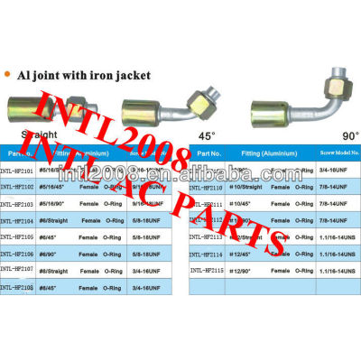 Universal auto air conditioner aluminum beadlock hose fitting connector #8 45 degree female