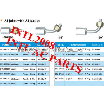 #8 45 degree degree female Oring beadlock hose fitting /quick joint /connector/coupling with AL jacket cap