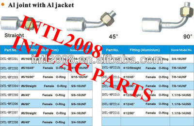 #8 90 degree degree female Oring beadlock hose fitting /quick joint /connector/coupling with AL jacket cap