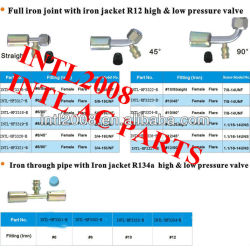 auto air conditioning hose fitting female flare hose fitting /connector/coupling with full Iron joint iron Jacket R12 Valve