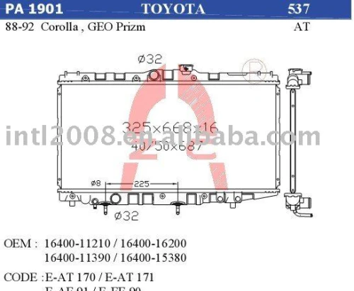 auto condenser for Toyota corolla AE90