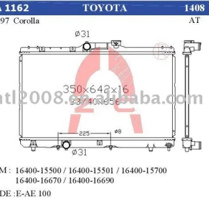 auto condenser for Toyota corolla AE100