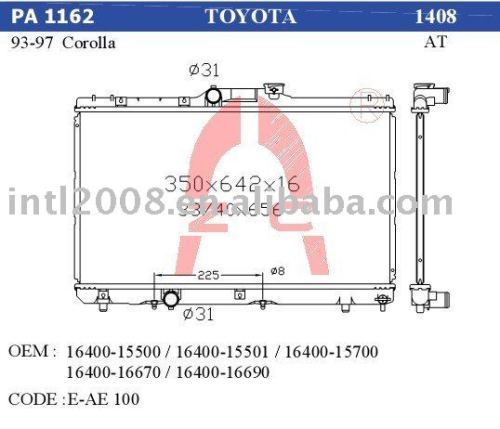 auto condenser for Toyota corolla AE100