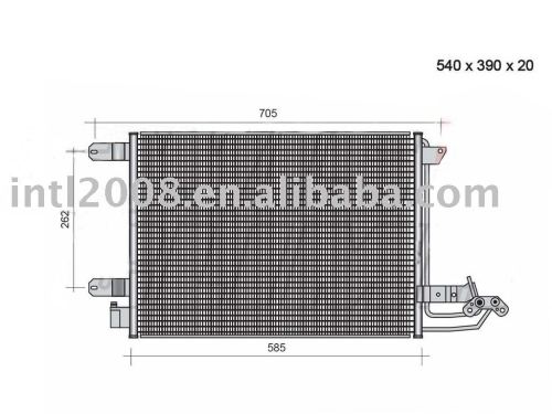 auto condenser for Audi / 1K0 820 411 E / 1K0 820 411 G