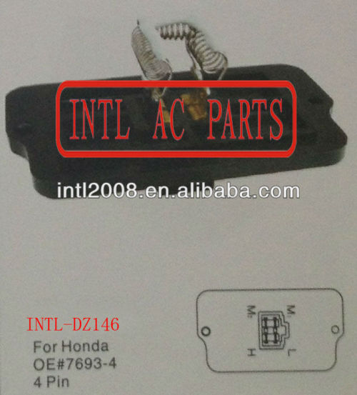 Air Conditioning Heater Resistor Rheostat HEATER BLOWER RESISTOR Motor fan resistor for-Honda 7693-4 4 pin 4pin