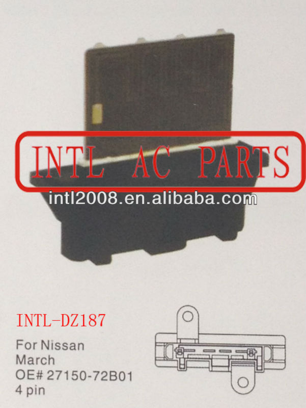 27150-72B01 2715072B01 Air Heater Resistor Rheostat HEATER BLOWER RESISTOR/Motor fan resistor for NISSAN Micra March