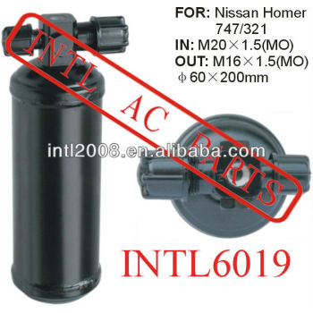 Air conditioning ac Receiver Drier a/c receiver Dryer / Accumulator IN: M20x1.5 OUT: M16x1.5 60x200mm Filter Drier Nissan Homer