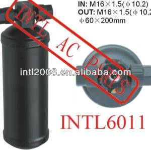 Air conditioning ac Receiver Drier a/c receiver Dryer / Accumulator IN: M16x1.5 OUT: M16x1.5 (DIA 10.2) 60x200mm Filter Drier