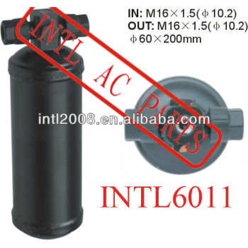 Air conditioning ac Receiver Drier a/c receiver Dryer / Accumulator IN: M16x1.5 OUT: M16x1.5 (DIA 10.2) 60x200mm Filter Drier
