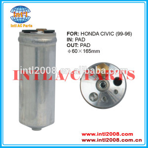 Receptor secador secador uma/c acumulador para honda civic 1996-1999 auto ar condicionado 60x165mm