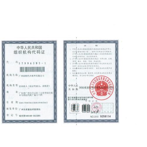 República Popular da China Organização Certificado de Código
