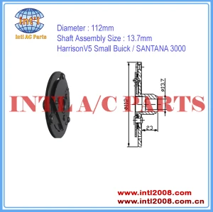 China manufacturer Auto Harrison V5 Small Buick / SANTANA 3000 compressor ac clutch hub 112mm