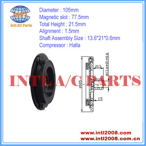 China manufacturer factory Halla ac clutch hub 105mm Auto a/c compressor clutch hub 13.6*21*0.6mm mass stock air conditioning