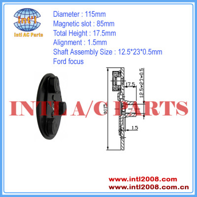 China manufacturer Shaft Assembly 12.5*23*0.5 MM FOR Ford focus CLUTCH PLATE 115MM compressor ac clutch hub Auto a/c air conditioning mass stock
