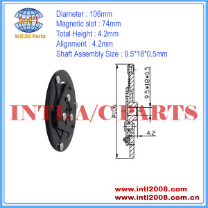 Shaft Assembly 9.5*18*0.5 MM CLUTCH PLATE Auto a/c air conditioning 106MM compressor ac clutch hub mass stock China manufacturer