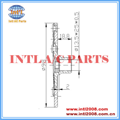 98mm FM SP10 CLUTCH PLATE compressor ac clutch hub Shaft Assembly 13.5*25*0.5mm mass stock air conditioning China manufacturer